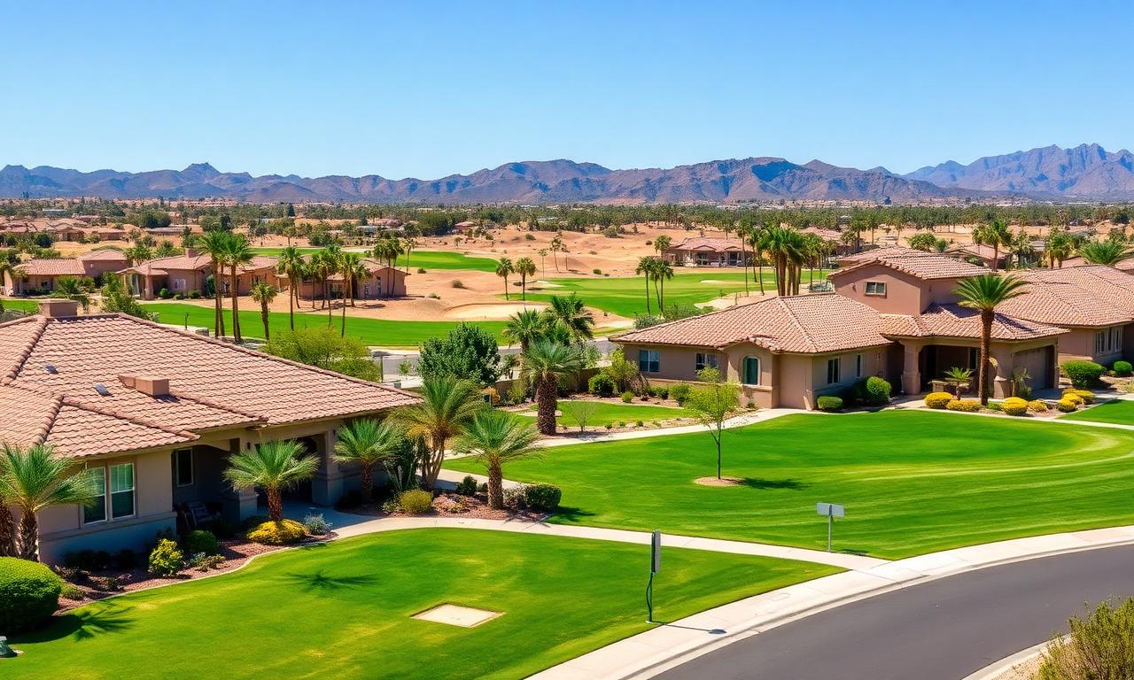 Mountain Brook Villas neighborhood in Apache Junction, AZ where Power Peak Roofing installs and repairs roofs