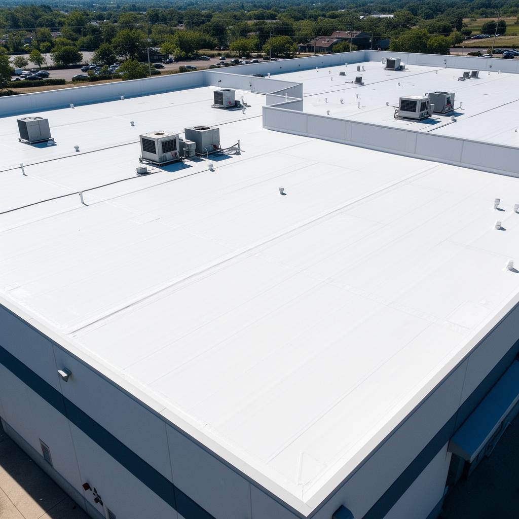 Modified bitumen commercial flat roof installed in Arizona